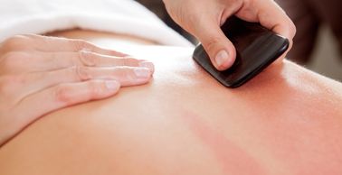 Gua Sha is a therapy in Chinese medicine and is used for pain relief, headaches, and colds & flus.
