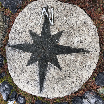 Photo of directional compass posted by the original and truly local Orcas Island Car Rental! 