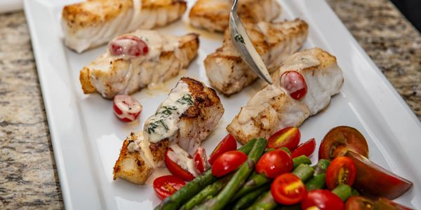 A meal prepared by The Revolving Chef, a private chef in Wilmington NC