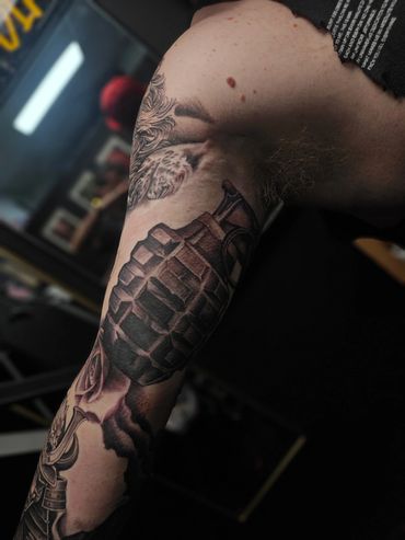 Full black and grey sleeve