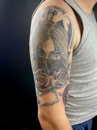 half sleeve custom design tattoo
