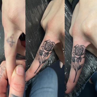 finger tattoo cover up