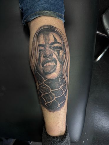 black and grey tattoo by Anthony
