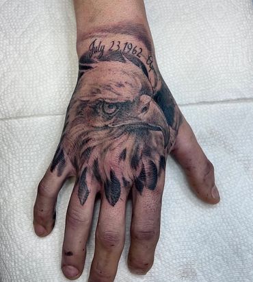 eagle on hand tattoo