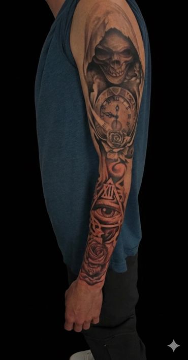Reaper tattoo sleeve