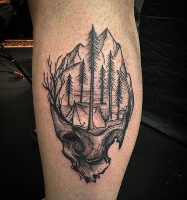 camping tattoo