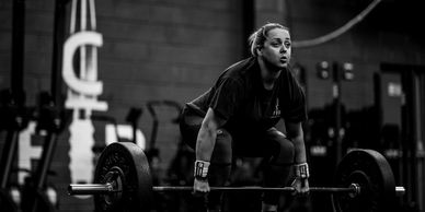One of the CommandoFit Bristol members practicing deadlifts.