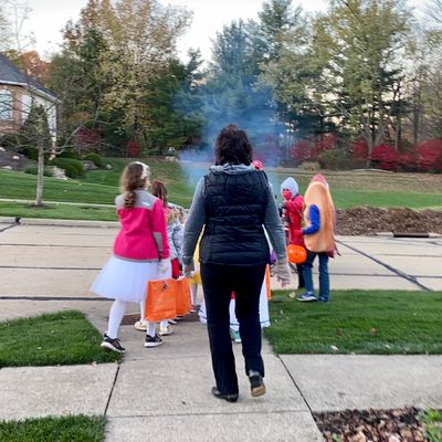 Kathleen Paydo taking Foster Children Trick or Treat for Halloween. 