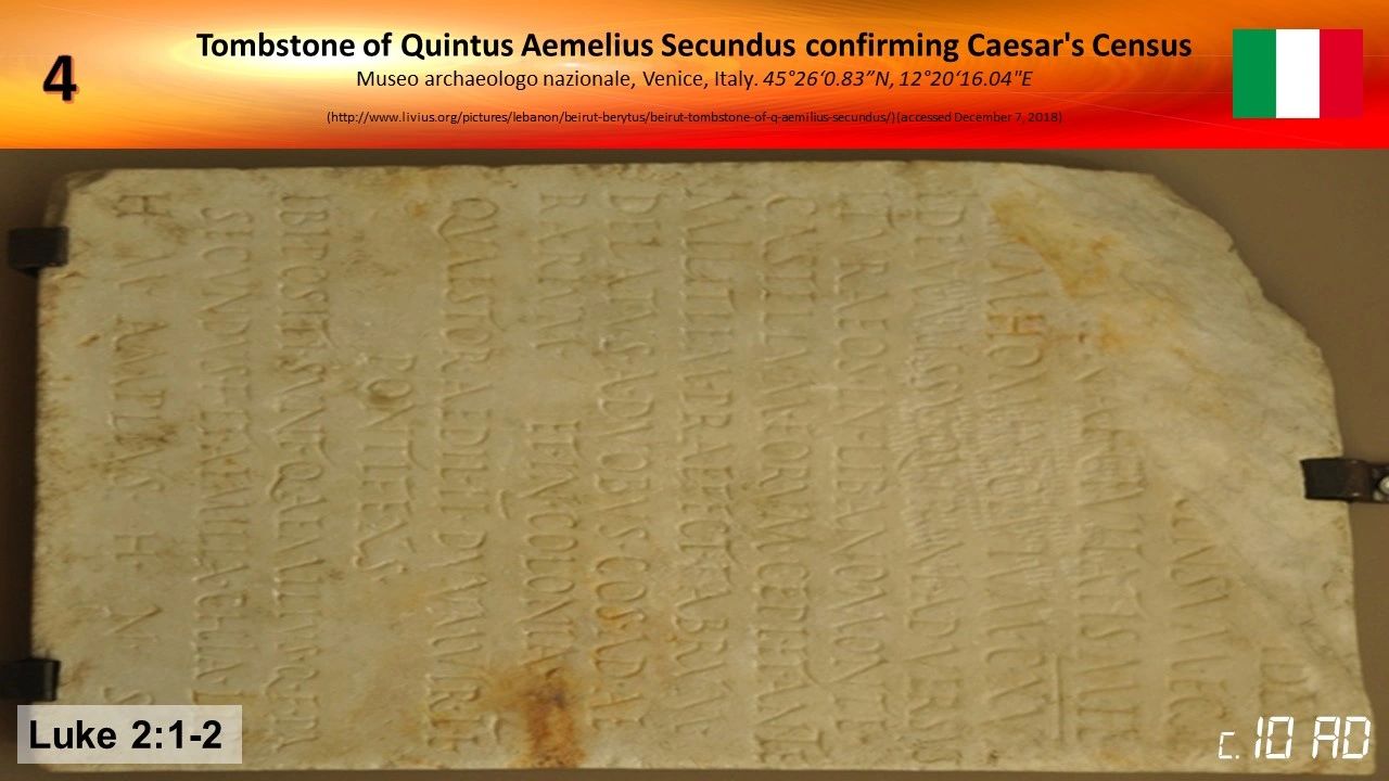 The tombstone of Quintus Aemilius Secundus confirming census