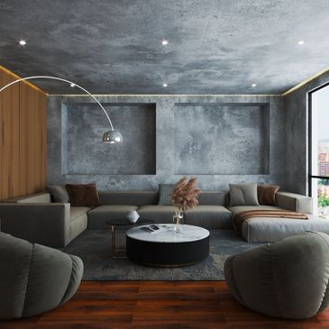 Diseño interior de sala moderna.