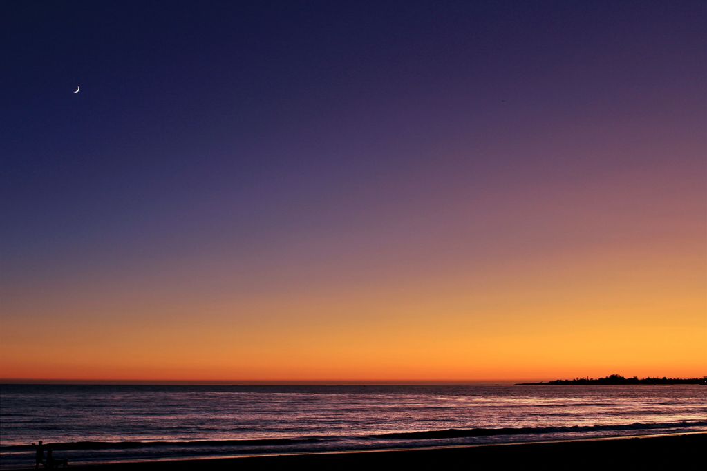 Orange and purple sunset in Santa Cruz, CA