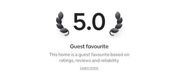 5.0 guest favourite rating for a home.
