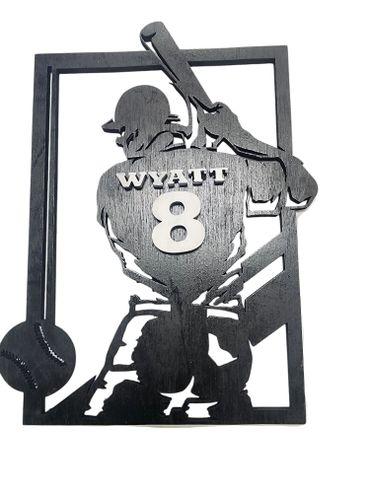 laser cut baseball wall art