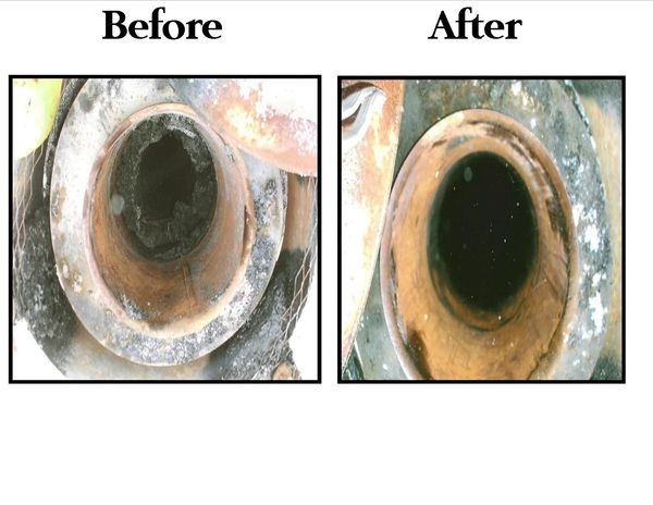 Chimney Cleaning before and after