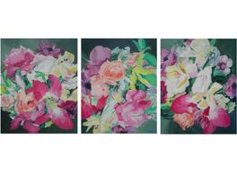 ' Triptych : Silk Flowers' Oil on Linen. Signed. 3 images, 16" x 20" each, unframed $3900