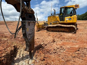 Rock breaking for a new foundation