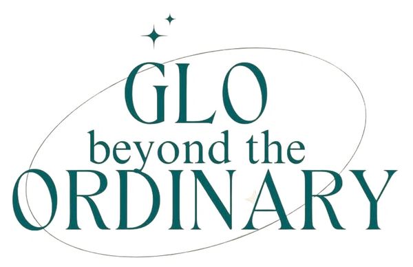 Logo with the phrase 'GLO beyond the ORDINARY' in stylized font.