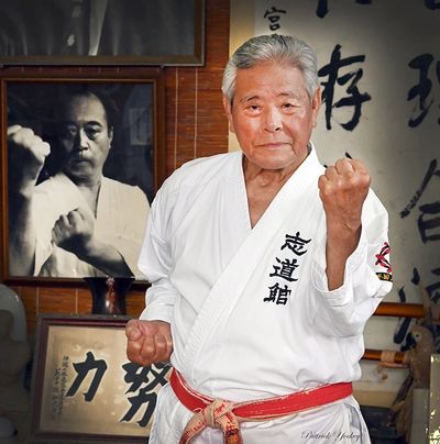 Sensei Seikich Iha, 10th degree black belt, and head of the Beikoku Shidokan Association.