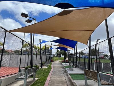 Shade sails at Tennis Club
