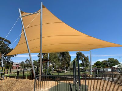 Large shade sail installation