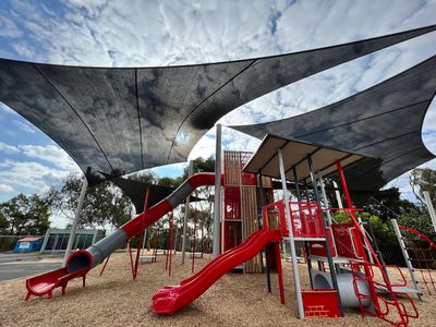 Shade sails over playground