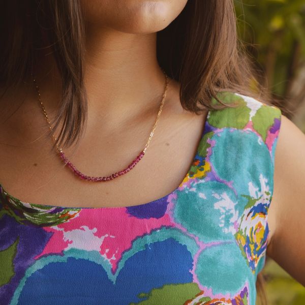 Gemstone and Chain Necklace