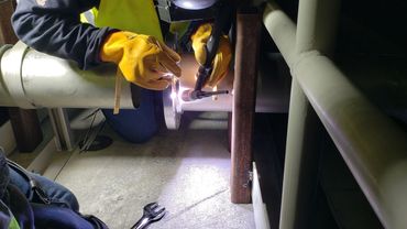 Proceso de soldadura tipo TIG en tubería de acero inoxidable