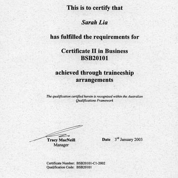 Certificate II in Business