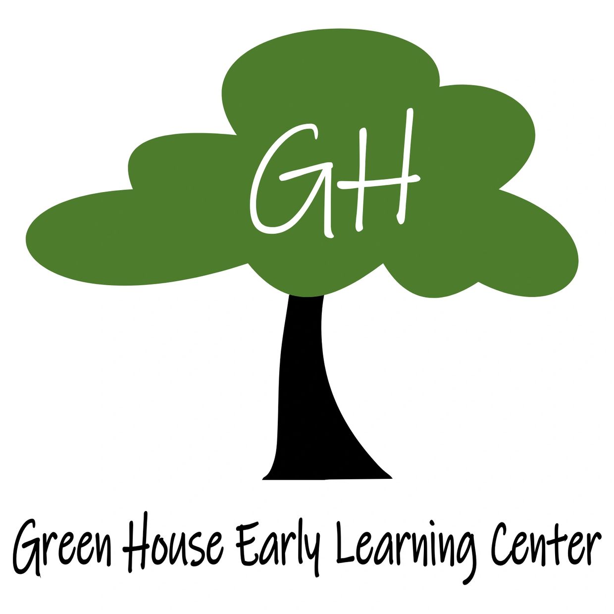 Logo of Green House Early Learning Center with a stylized green tree.