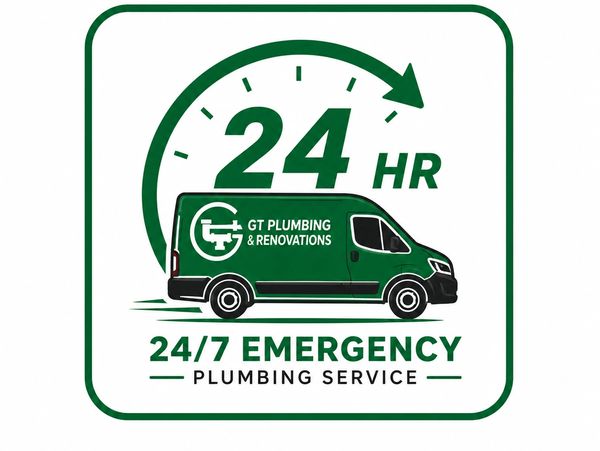 Alt Text: GT Plumbing & Renovations service van representing our 24/7 emergency plumbing service. The