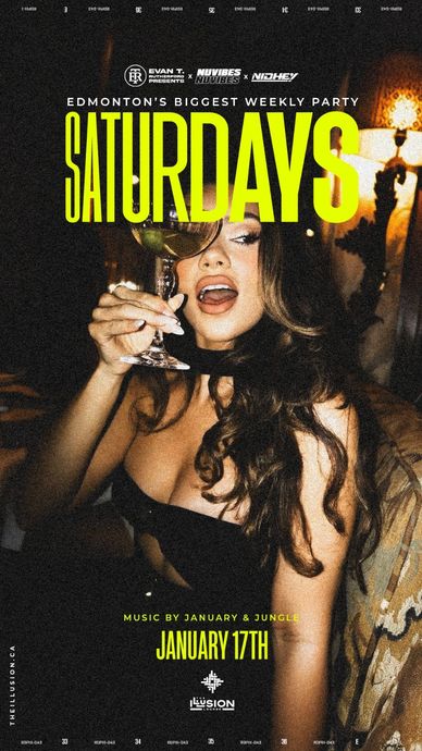 Edmonton’s biggest weekly Party every Saturday inside The Illusion Lounge. Open format Music.