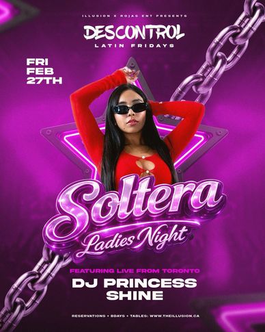 Edmonton’s biggest weekly Latin Party every Friday inside The Illusion Lounge.