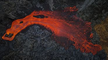 Lava flow from top down