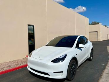 window tinting tesla model y s 3 ev elon musk electric vehicle car auto glass ceramic tint darksyde