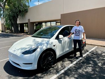window tinting tesla model y s 3 ev elon musk electric vehicle car auto glass ceramic tint darksyde