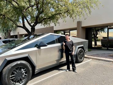 Window tinting tempe phoenix arizona car auto ceramic tint shop best az near me Tesla cybertruck ev