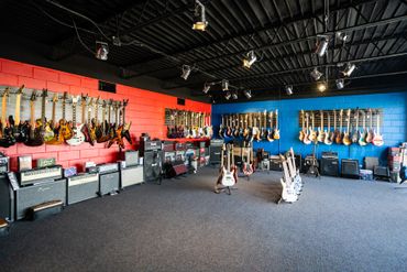 music store with instruments