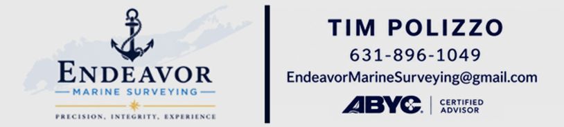 Business card for Endeavor Marine Surveying with contact details for Tim Polizzo.