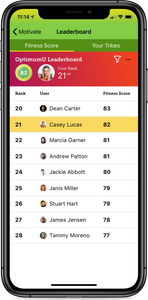 OptimumU Health & Wellness Leaderboard iPhone screen shot