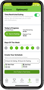OptimumU Health & Wellness Fasting & Time Restricted Eating feature