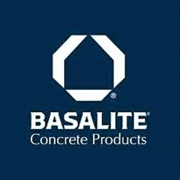 Basalite Concrete Products logo with geometric design.