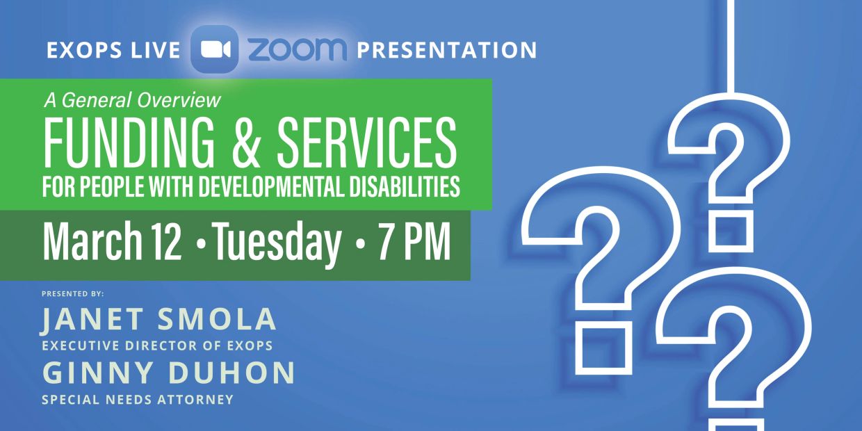 Zoom presentation on funding and services for people with developmental disabilities on March 12.
