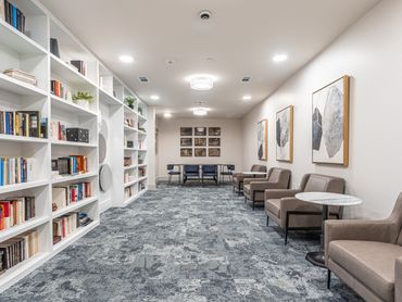Library at Palladium Garland Senior Living, an example of the spaces planned for Palladium McKinney