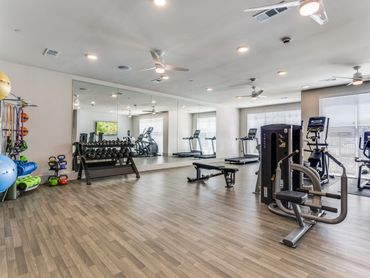 Fitness center at Palladium Garland Senior Living, an example of the spaces planned for Palladium Mc