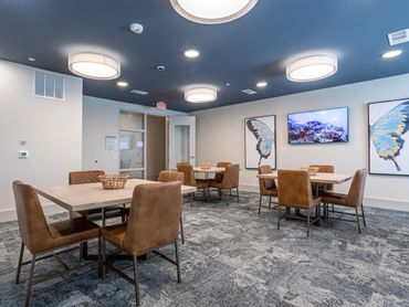 Card and game room at Palladium Garland Senior Living, an example of the spaces planned for Palladiu
