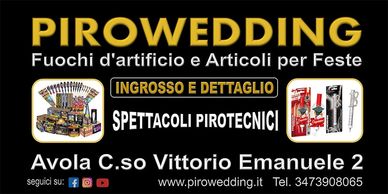 vendita di fuochi d'artificio, articoli per feste, bottiglie incise a mano, scherzi sexy, Avola
