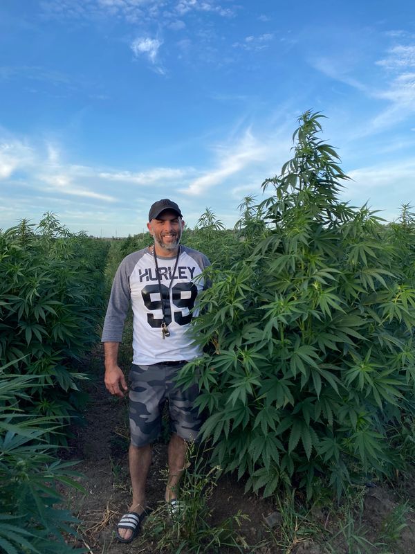 Jeqn-François Légaré, CEO et maître cultivateur de Canna-Culture à côté d'un plant de cannabis