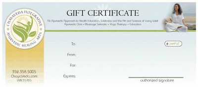 ChayaVeda Gift Certificate
