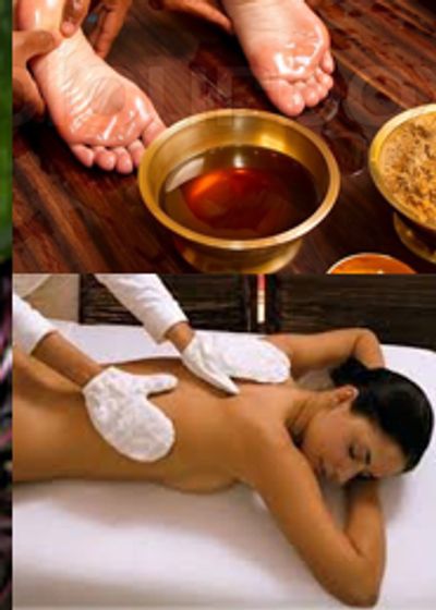 Ayurvedic Massage; Garhsana Silk Glove  & Abhyanga, Spanish Handouts
