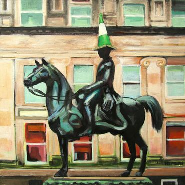 Celtic. Green and white Coneheid, Limited Edition Prints, Glasgow, duke of wellington